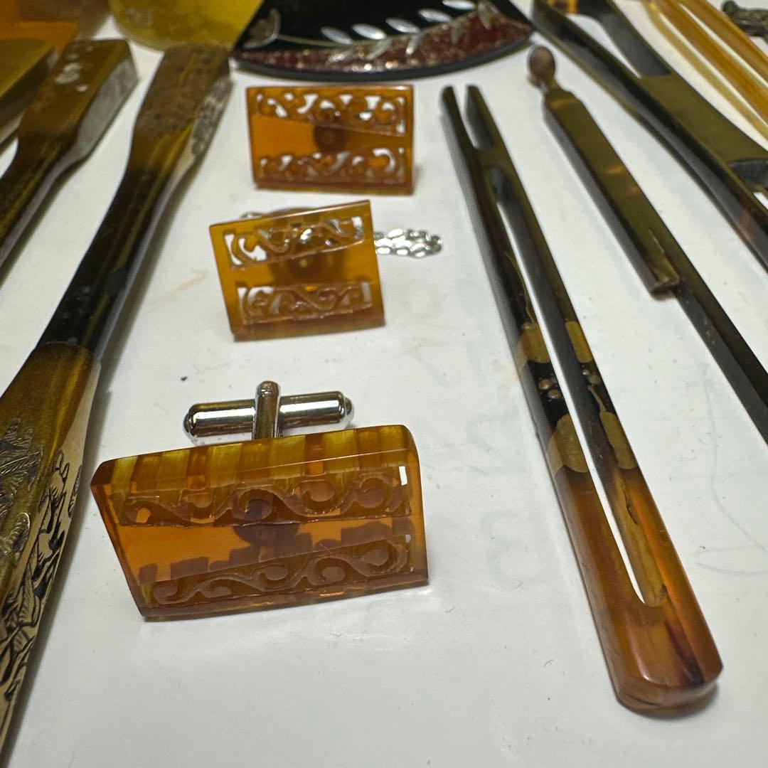 髪飾り，アクセサリー，鼈甲，金工，まとめ売り