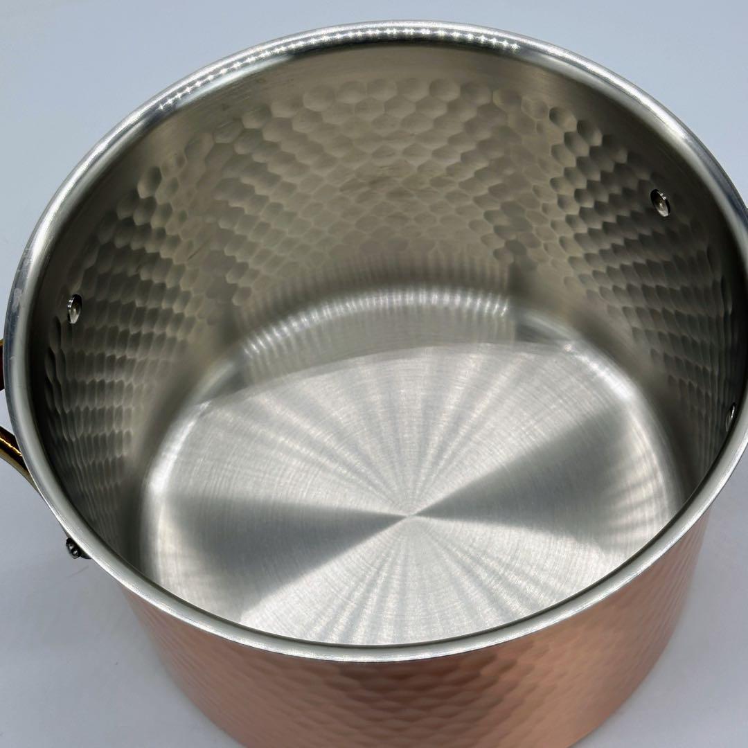 新品未使用 純銅 両手鍋 20cm 槌目加工 日本製 鍋