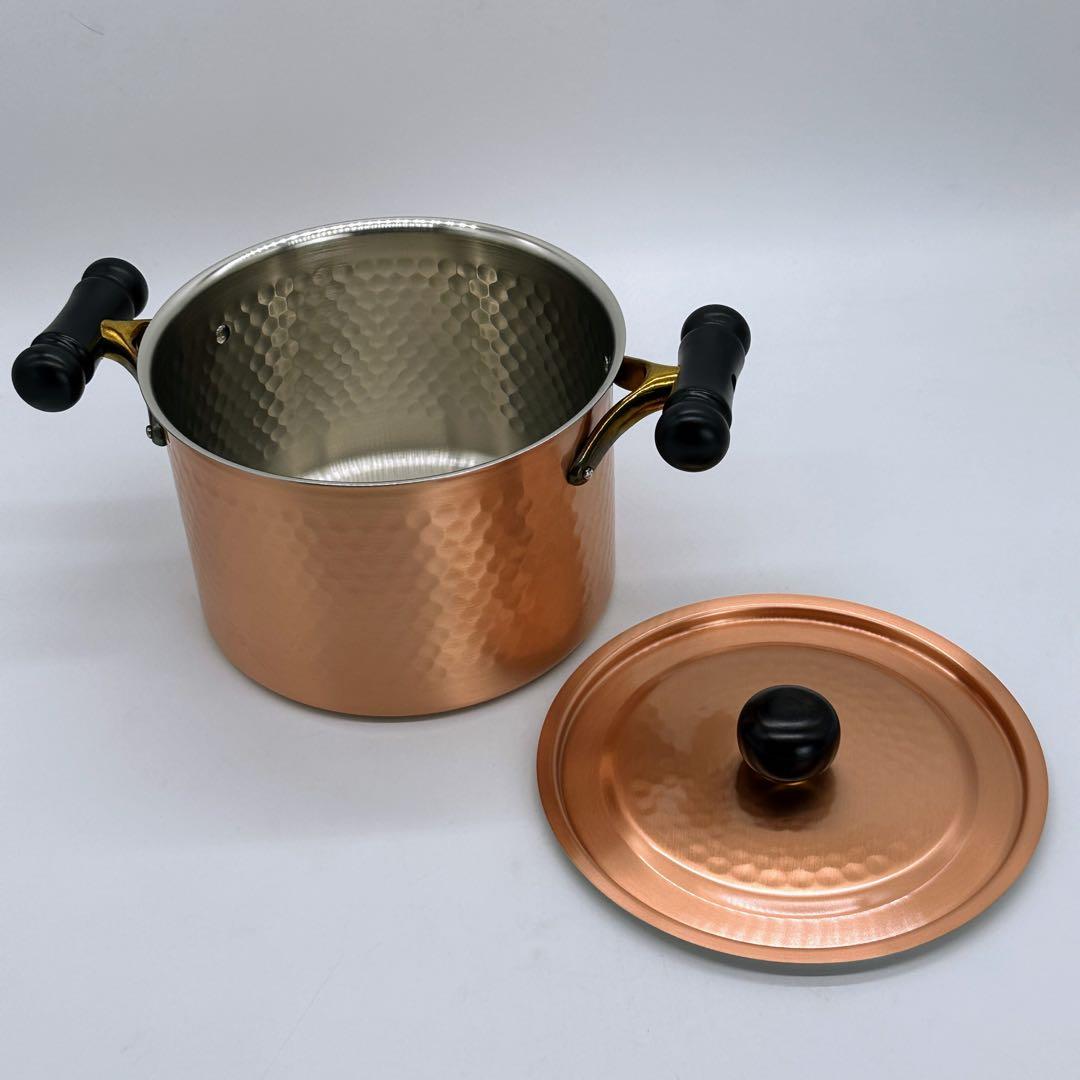 新品未使用 純銅 両手鍋 20cm 槌目加工 日本製 鍋