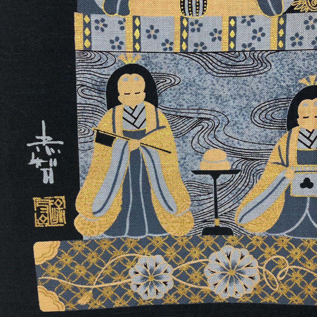 【美品】3月節句用 ひなまつり 藍染め タペストリー ②  雛祭り 人形