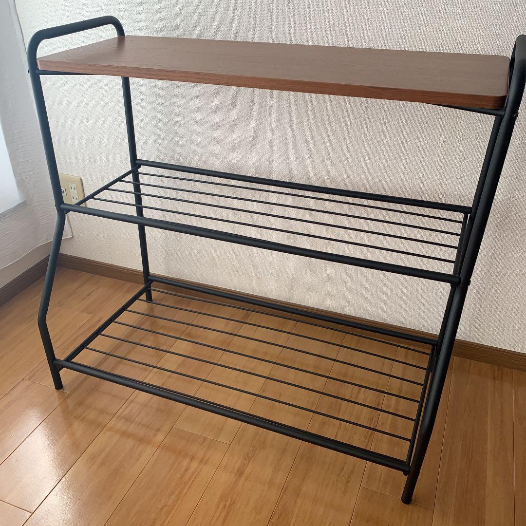 廃盤品スチールラック 黒/ブラウン