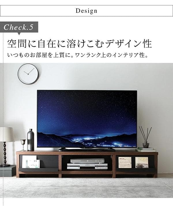 ②幅180 ローボード テレビボード 65インチ 木製 北欧 リビング ホワイト