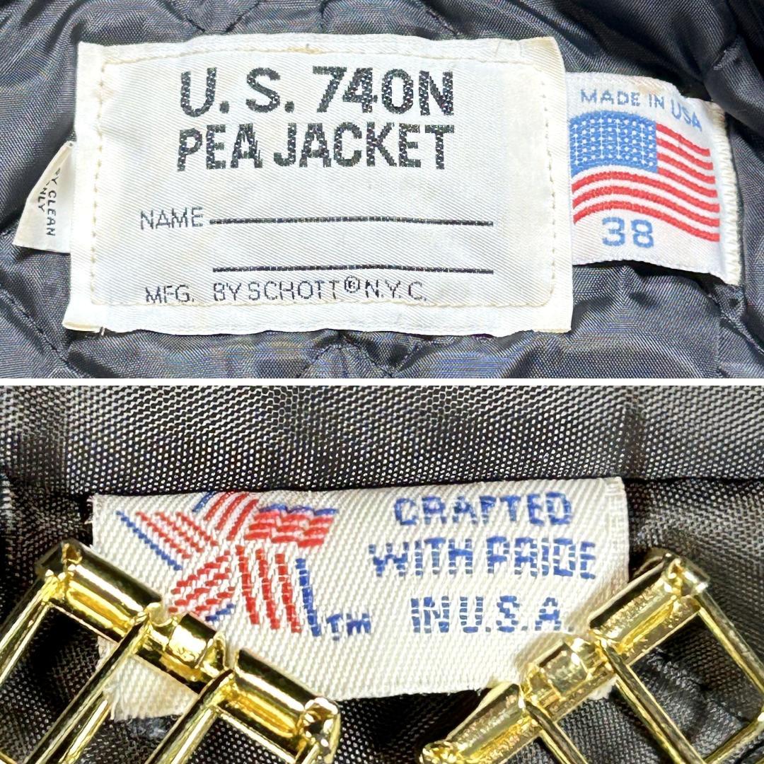 美品✨ショット 740N ピーコート キルティング ダブルボタン アメリカ製 M