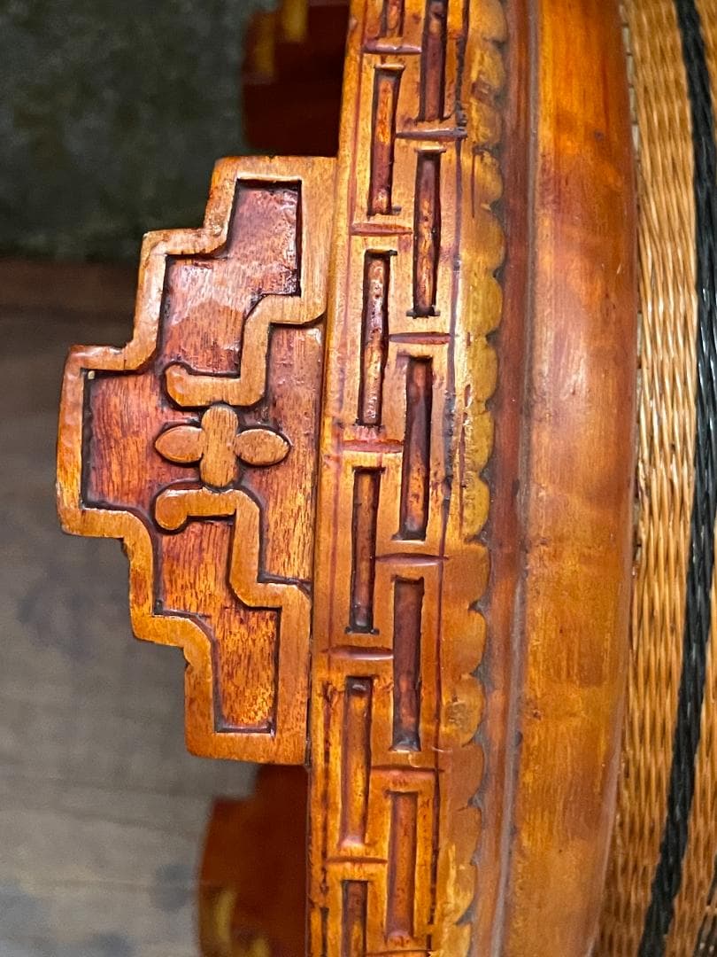 希少 1940's ヴィンテージ 上海伝統工芸 竹細工 編み込 大型 花瓶 花壺