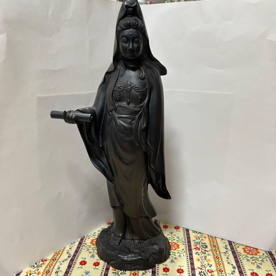 金属工芸品　観音菩薩像　骨董品
