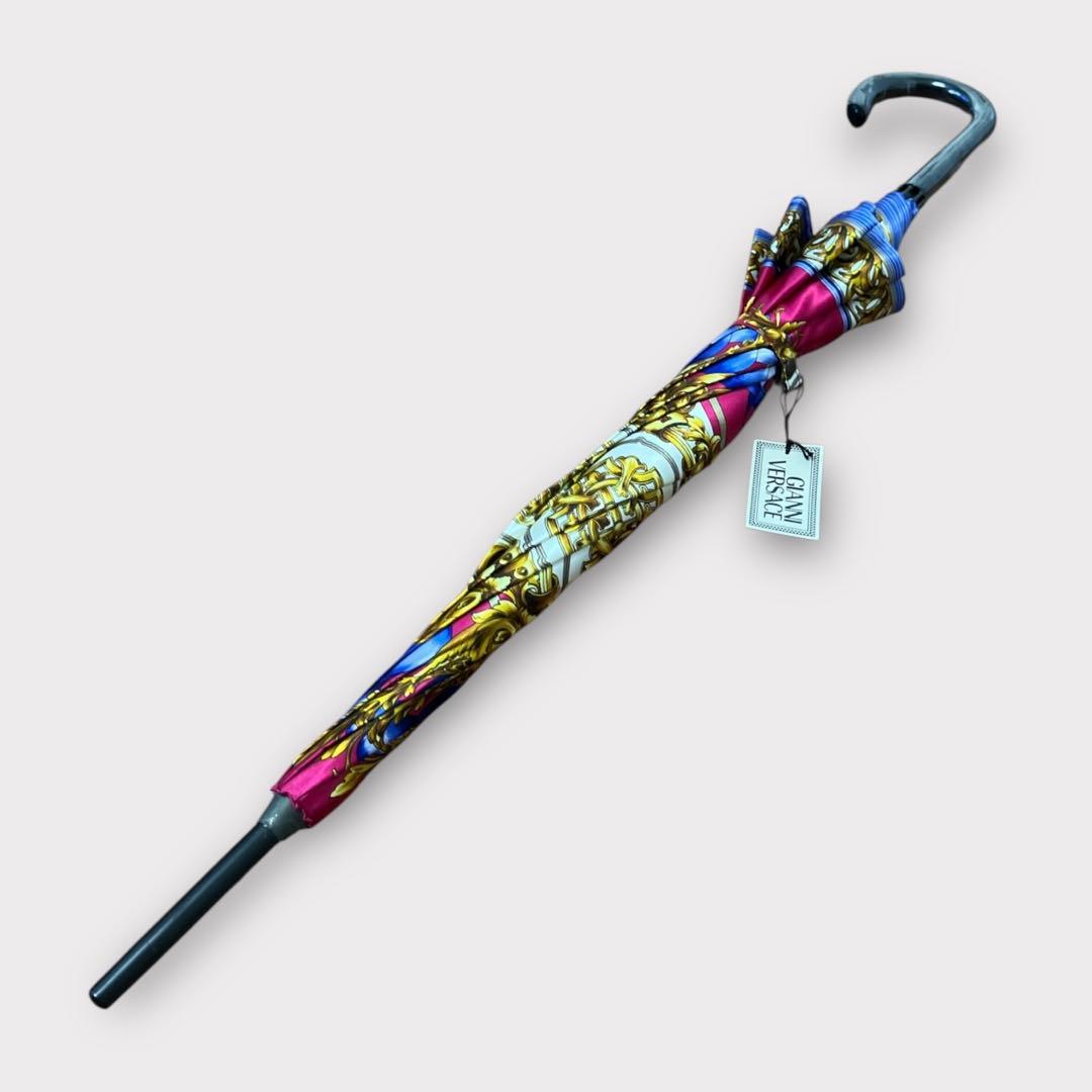 ジャンニ ヴェルサーチェ 長傘 雨傘 総柄 未使用品 日本製 ピンク系