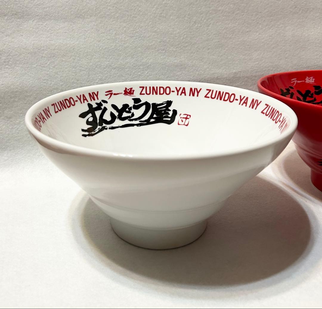 ずんどう屋 ラーメン鉢 紅白 ラー麺 鉢 レンゲ 箸 セット レア品 木箱