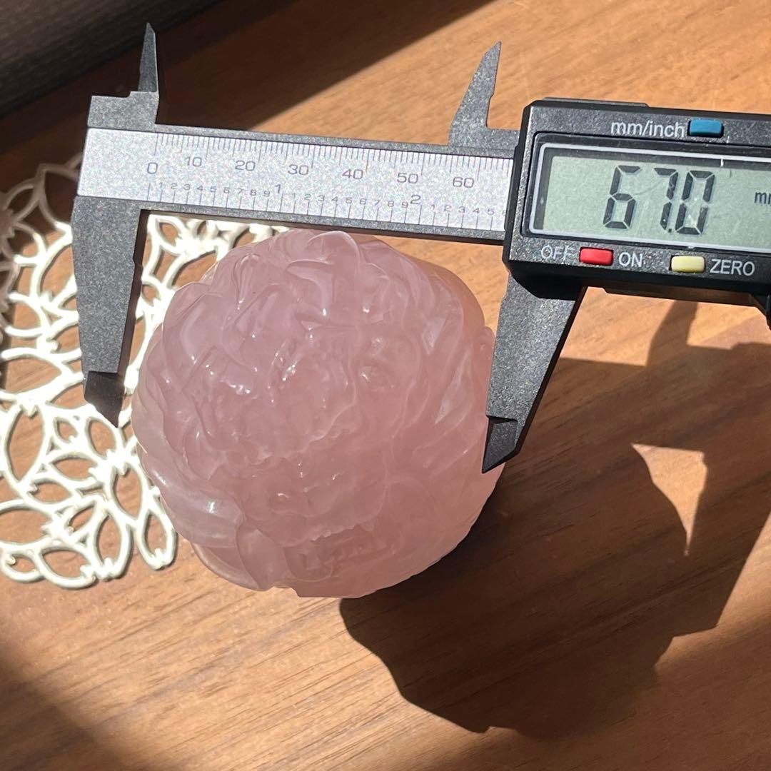 天然石 ローズクォーツ 龍玉（ドラゴンボール）直径67mm