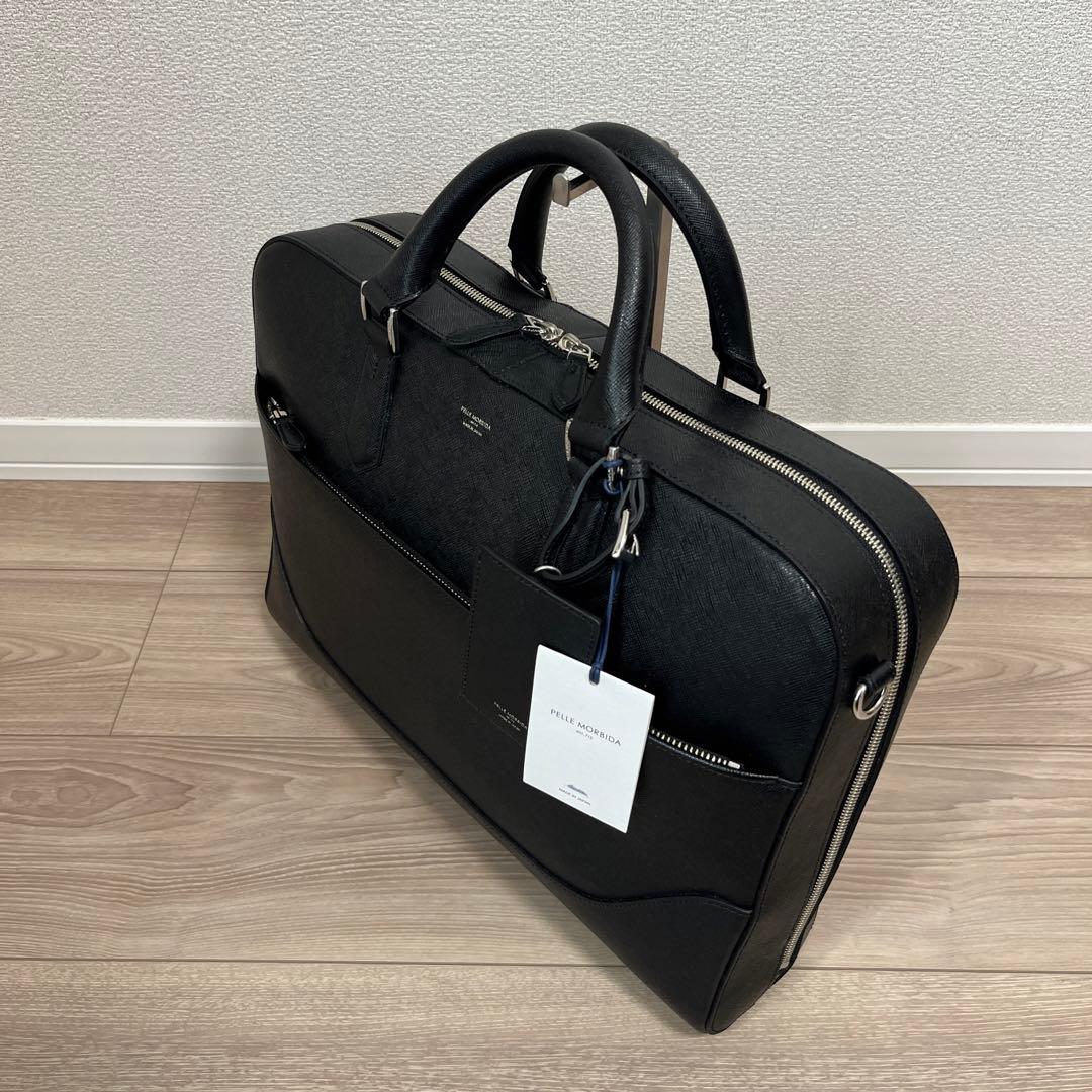 【新品タグ付】PELLE MORBIDA ビジネスバッグ ブラック 牛革