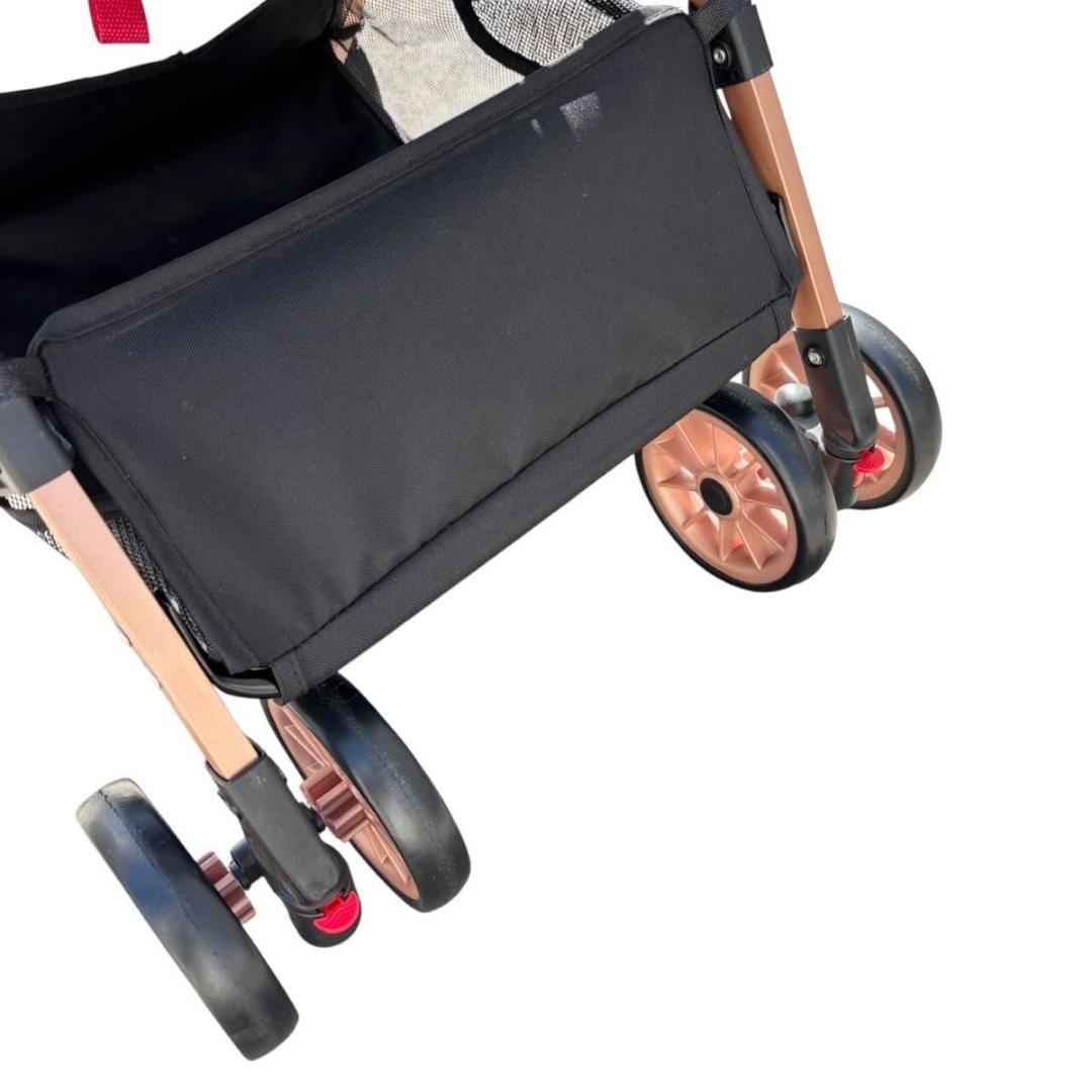 【美品】 ペットカート 2way 折りたたみ 軽量 輪止め ブレーキ付
