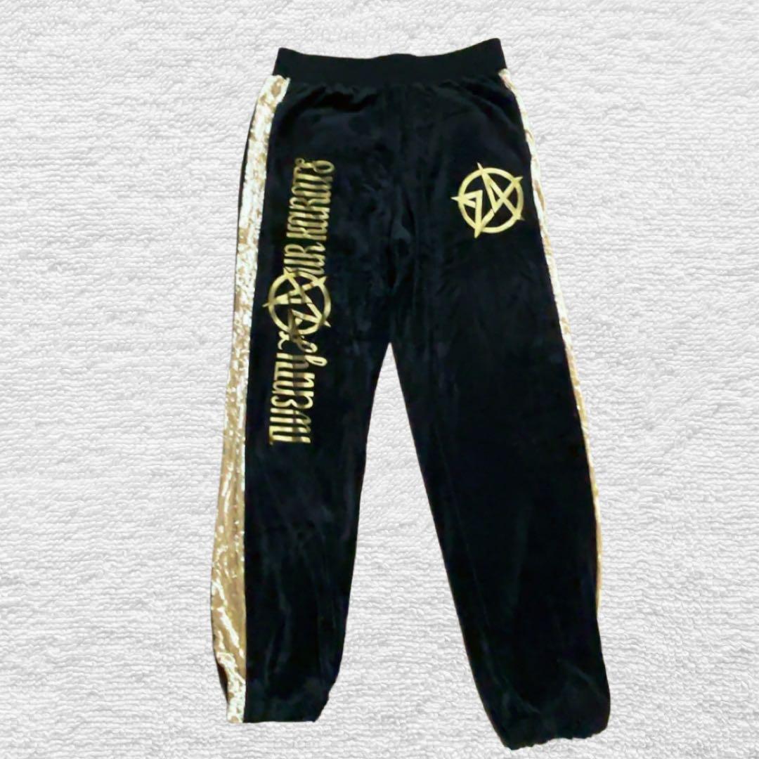 レア✨24カラッツ ベロア ジャージ セットアップ ブラック × ゴールド XL