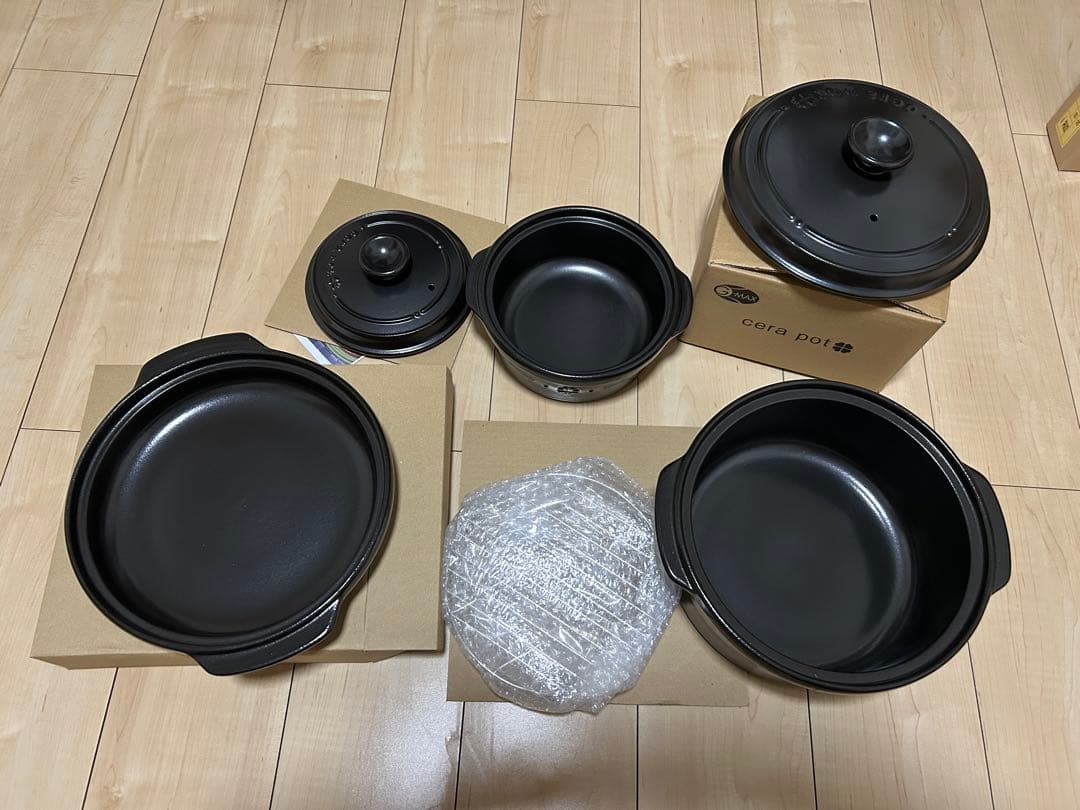セラポット5点セット＋セラポットミニチャコールブラックセット