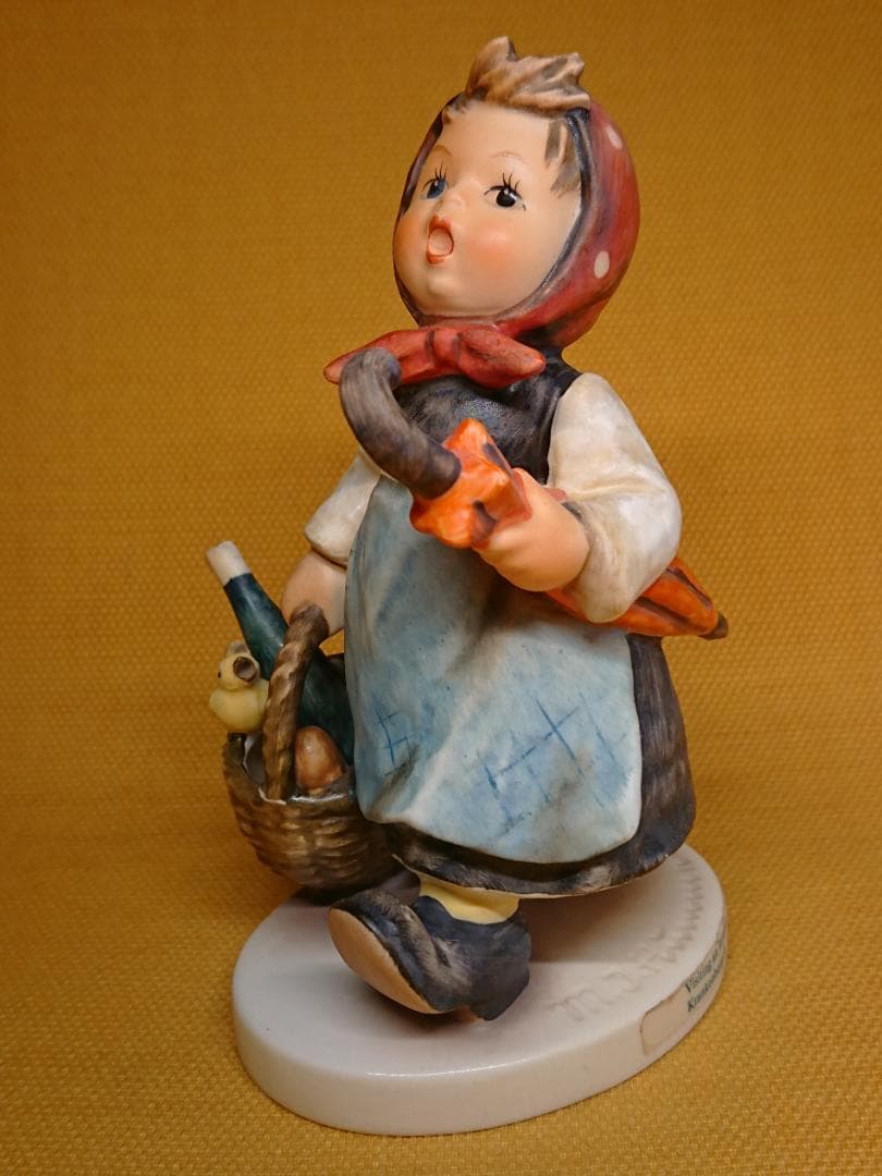【美品】人形　西ドイツ　色絵　陶器　置物　インテリア　工芸品　美術品　A2923