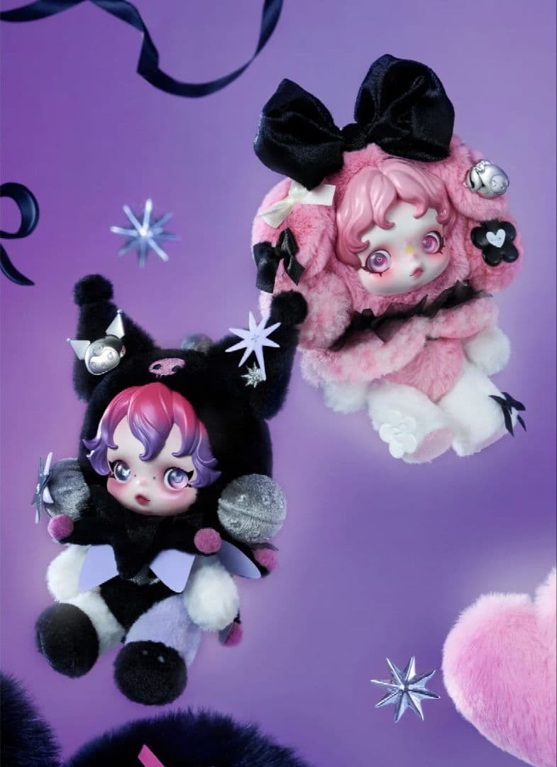 POPMART SKULLPANDA ᙭クロミ＆マイメロ ぬいぐるみ　ペンダント
