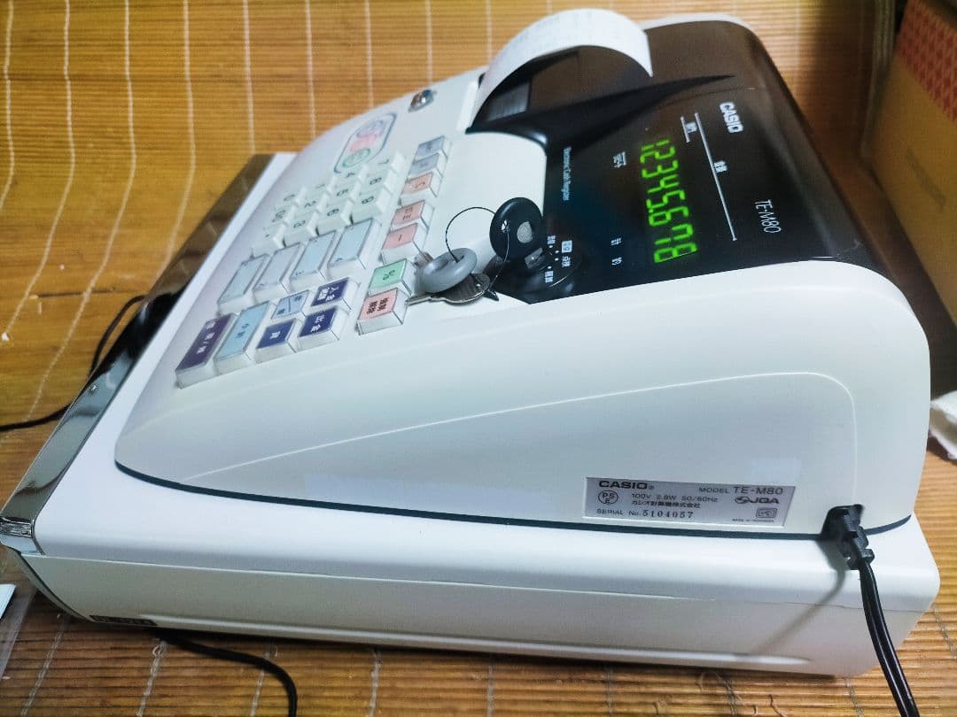 カシオレジスター　TE-M80　中古品　人気機種感熱紙　送料無料　753753