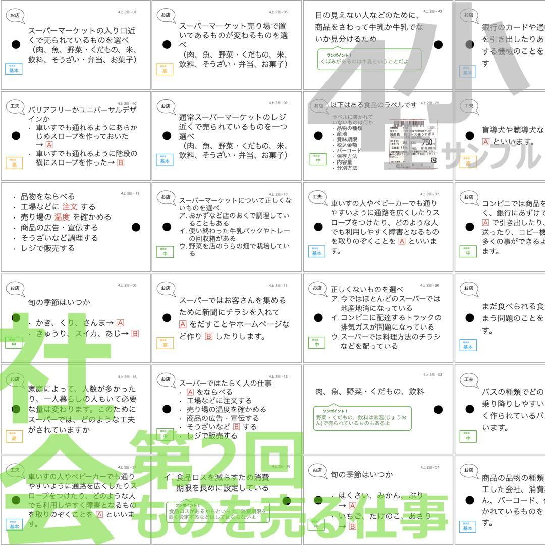 中学受験 暗記カード【4年上 社会・理科 1-9回】組分けテスト対策 予シリ