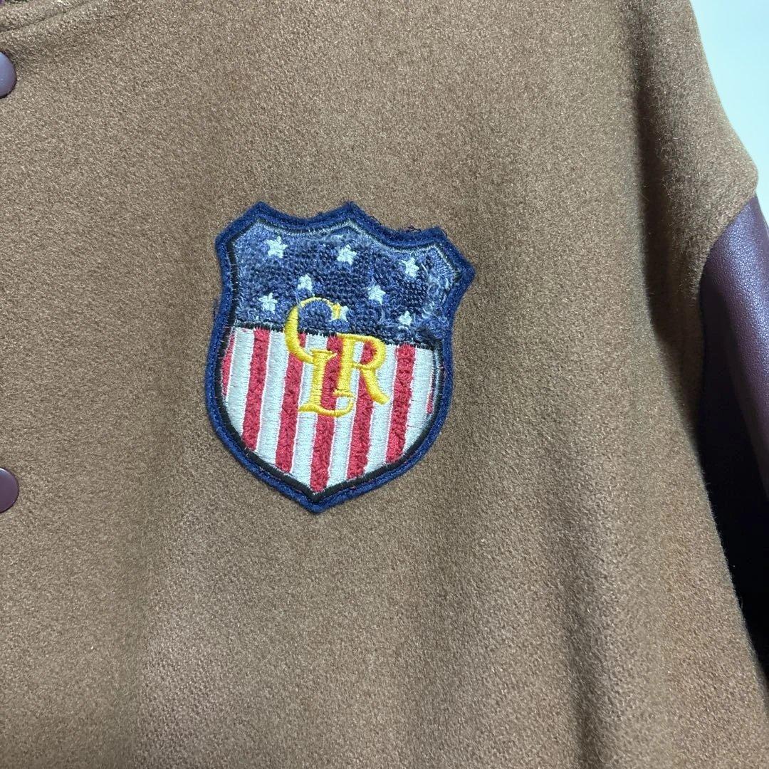 ✴︎希少・レア・90s CHAPS RALPH LAUEN・袖レザースタジジャン