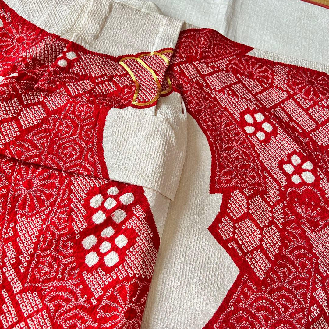 miya 七五三 総絞り 着物 長襦袢 正絹 被布 三歳 753 金駒刺繍