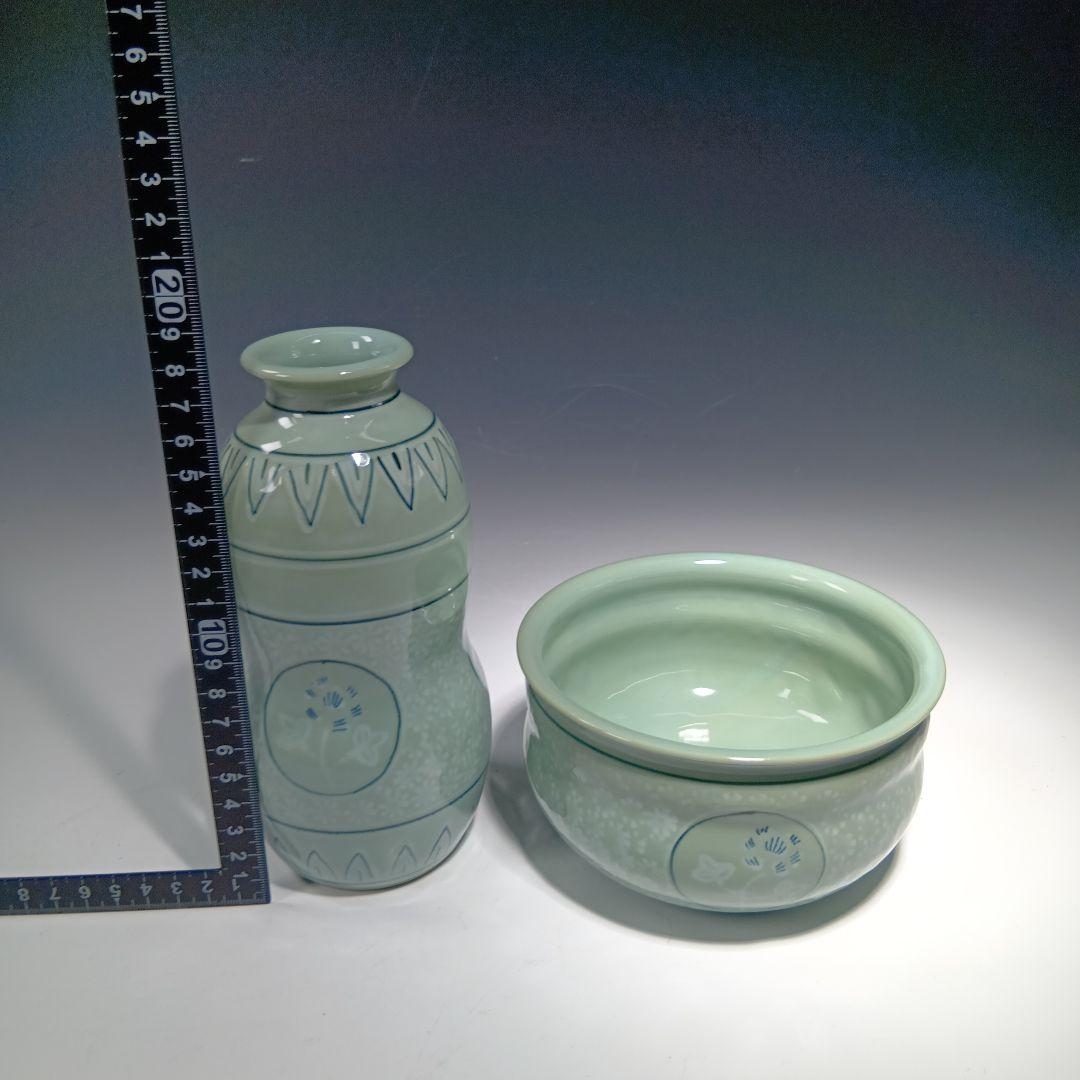 茶道具　手塚祥堂　高麗青磁皆具一式　 美品　共箱