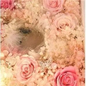 プリザーブドフラワー花時計　ピンク＆ホワイト