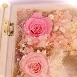 プリザーブドフラワー花時計　ピンク＆ホワイト