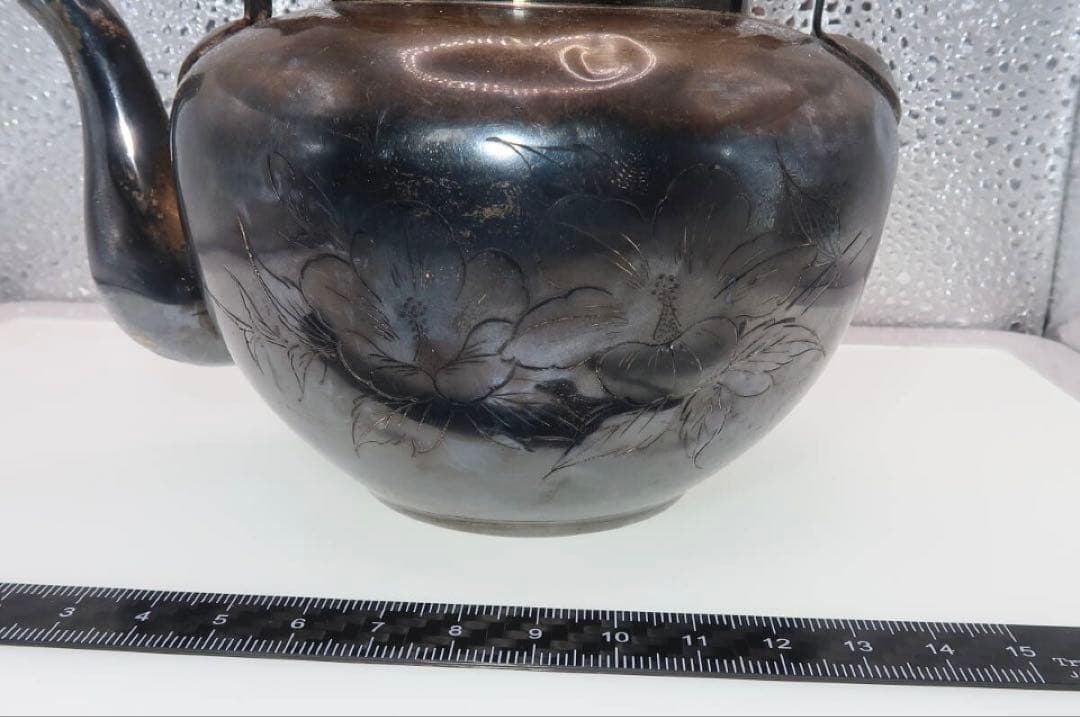 【純銀製】銀瓶 やかん 急須 湯沸かし 煎茶道具 茶道具 金属工芸 約214g