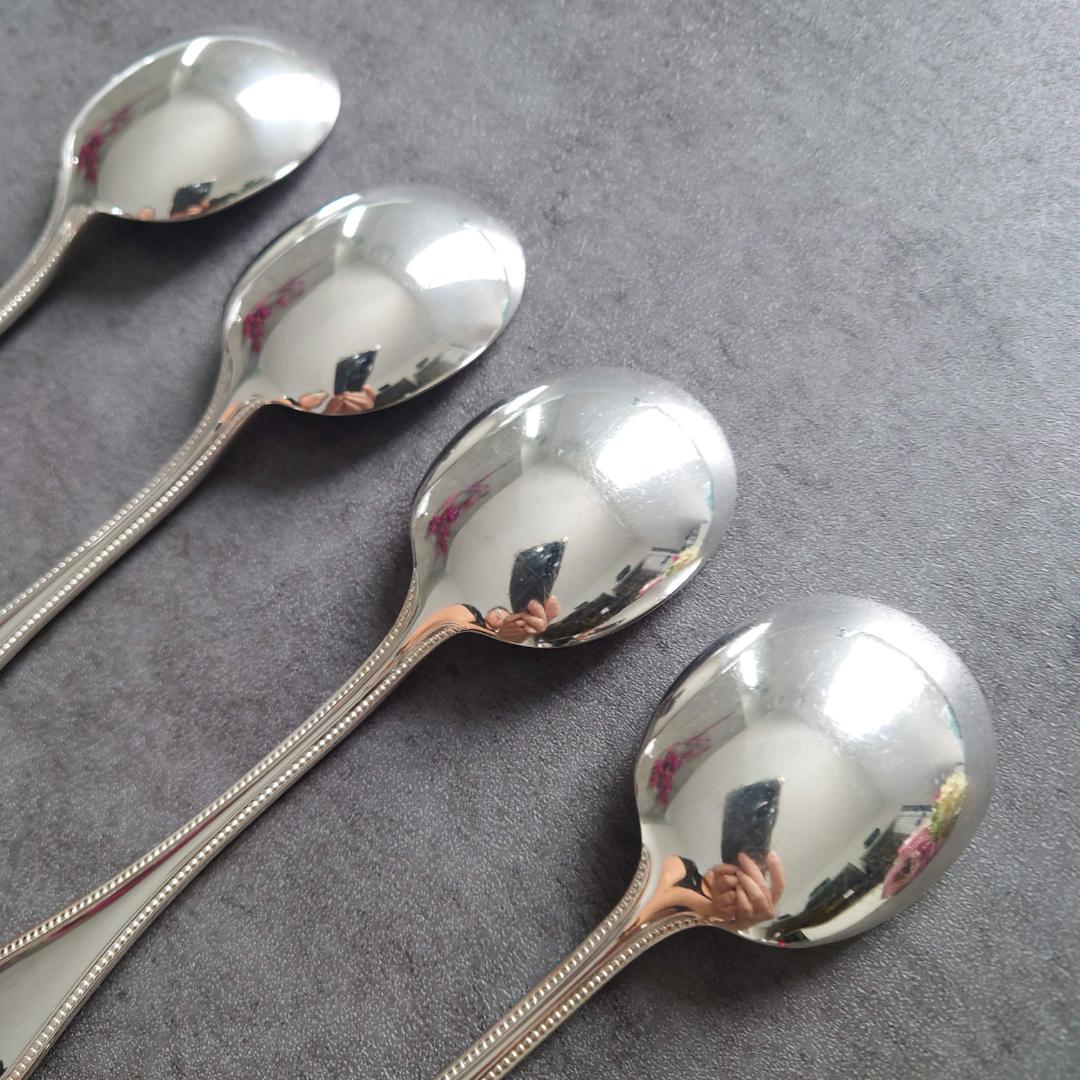 希少 美品 クリストフル パール コンソメスプーン 4点