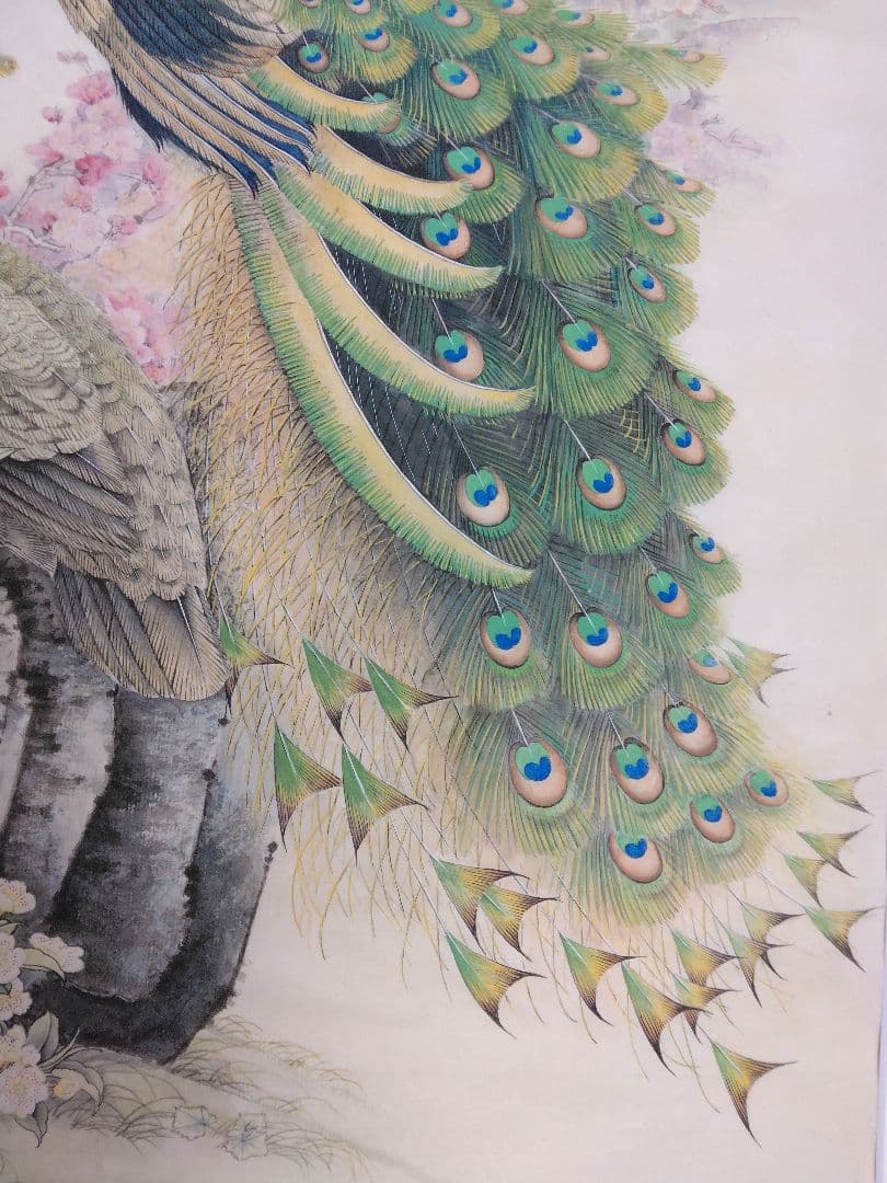 水墨画　孔雀