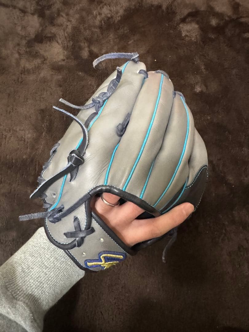 久保田スラッガー オーダー軟式グローブ グレー/青