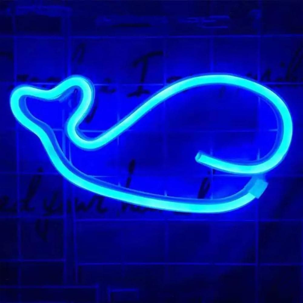 【☆超美品★】　＊クジラのネオンサイン＊　アイスブルー