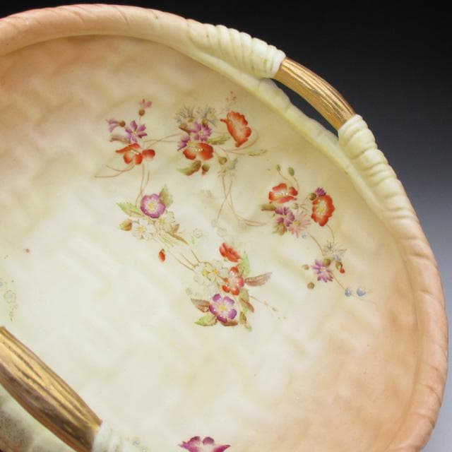 ロイヤルウースター 網笊形草花絵 ボウル 22cm アンティーク 1904年