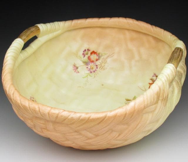 ロイヤルウースター 網笊形草花絵 ボウル 22cm アンティーク 1904年