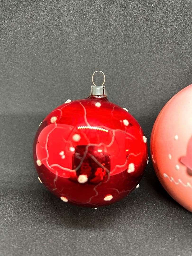 ヴィンテージ　チェコガラスオーナメント　金魚　水玉　クリスマスオーナメント　レア
