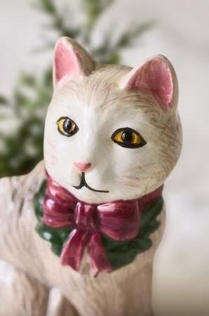 アンソロポロジーFestive Vintageヴィンテージ風　猫の可愛い花瓶