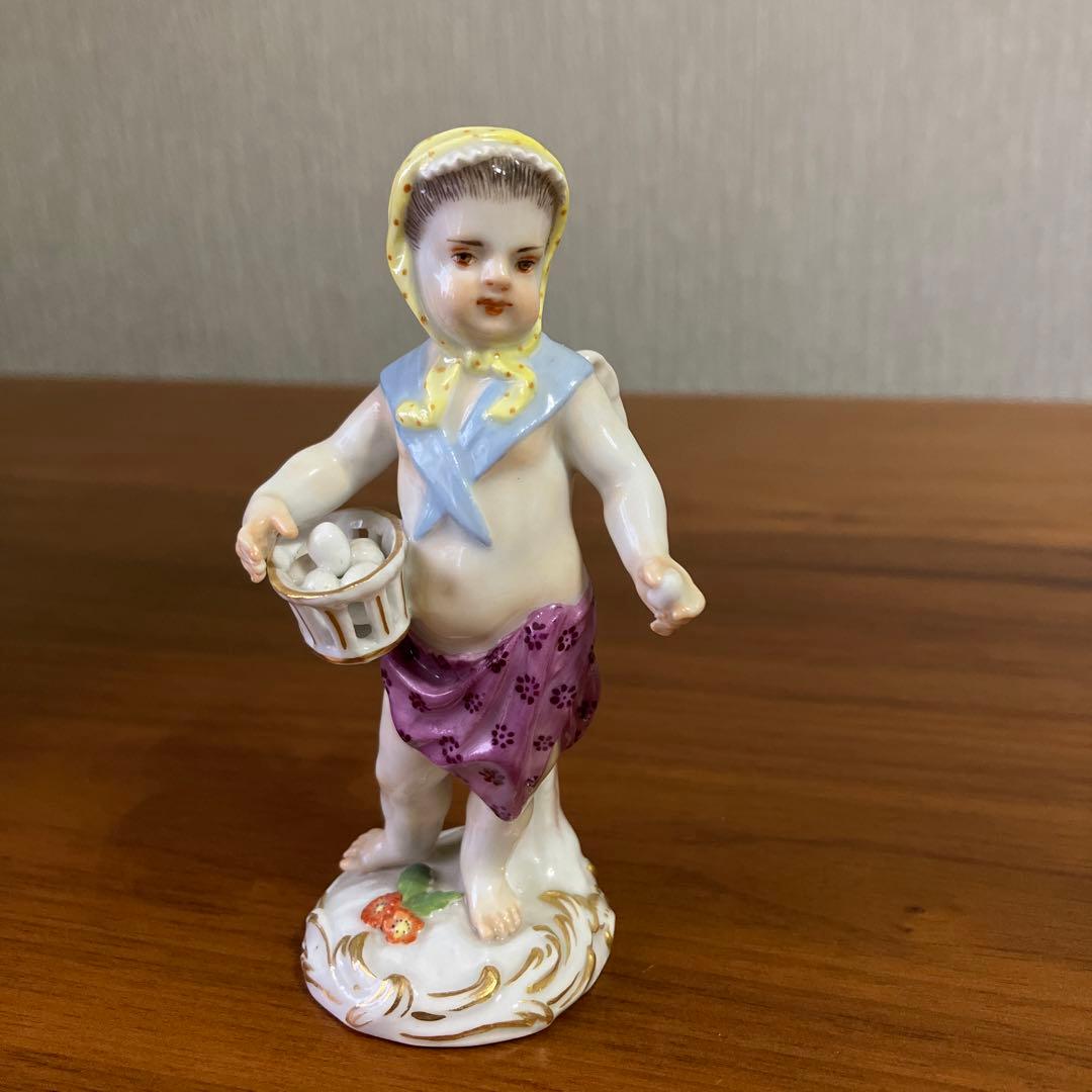 マイセン　陶器人形置物
