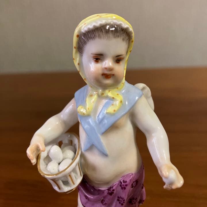 マイセン　陶器人形置物