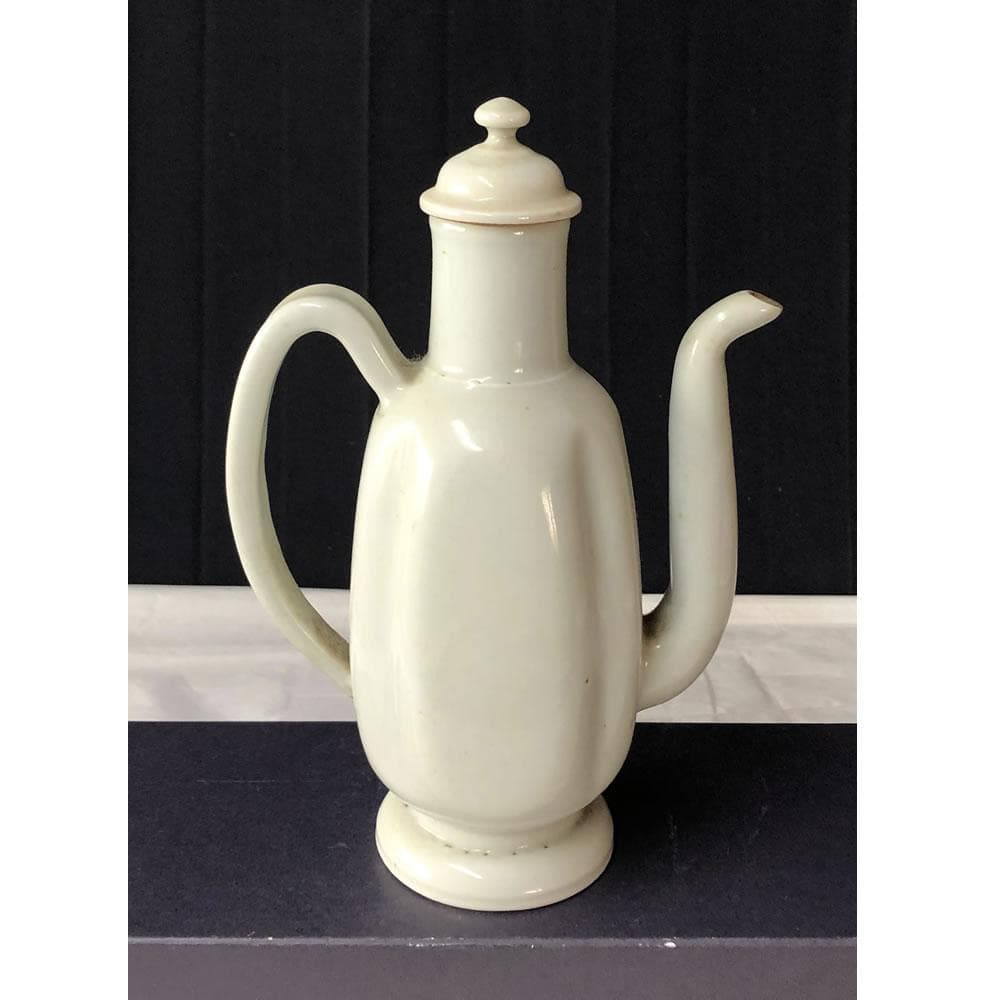 e3042 九谷焼 白磁 仙盞瓶 明治時代 水注 煎茶瓶 煎茶道具 茶道具