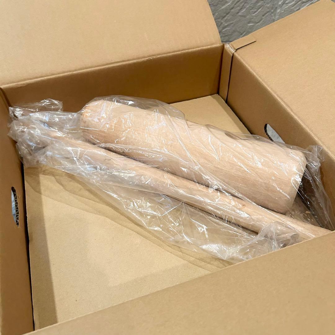 一度のみの使用✨臼・杵セット　ミニうす　一升用　木製　天然木　餅つき