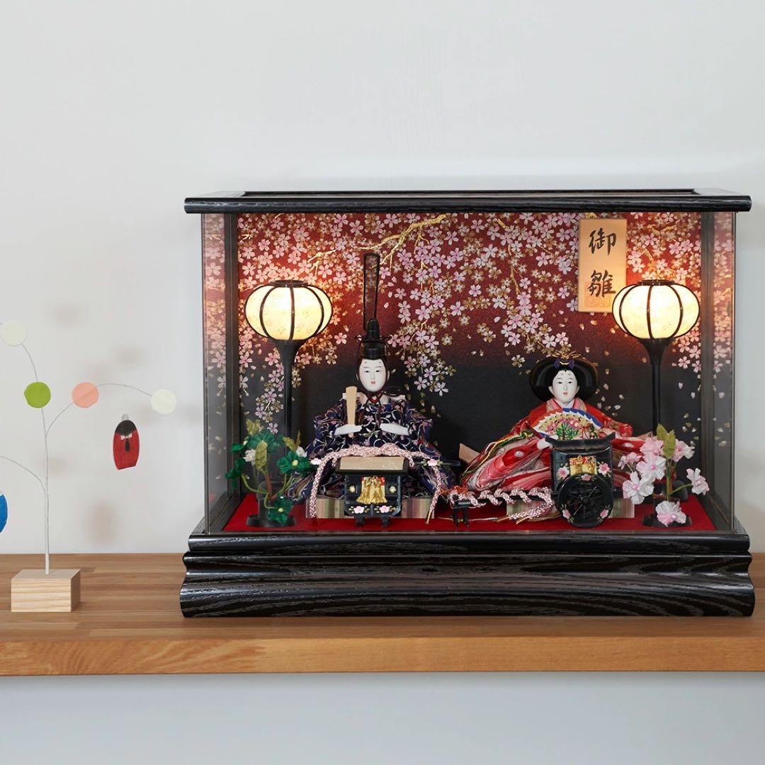 ひな人形 雛人形 新品 コンパクト 日本製 ケース飾り ひなまつり TKN09