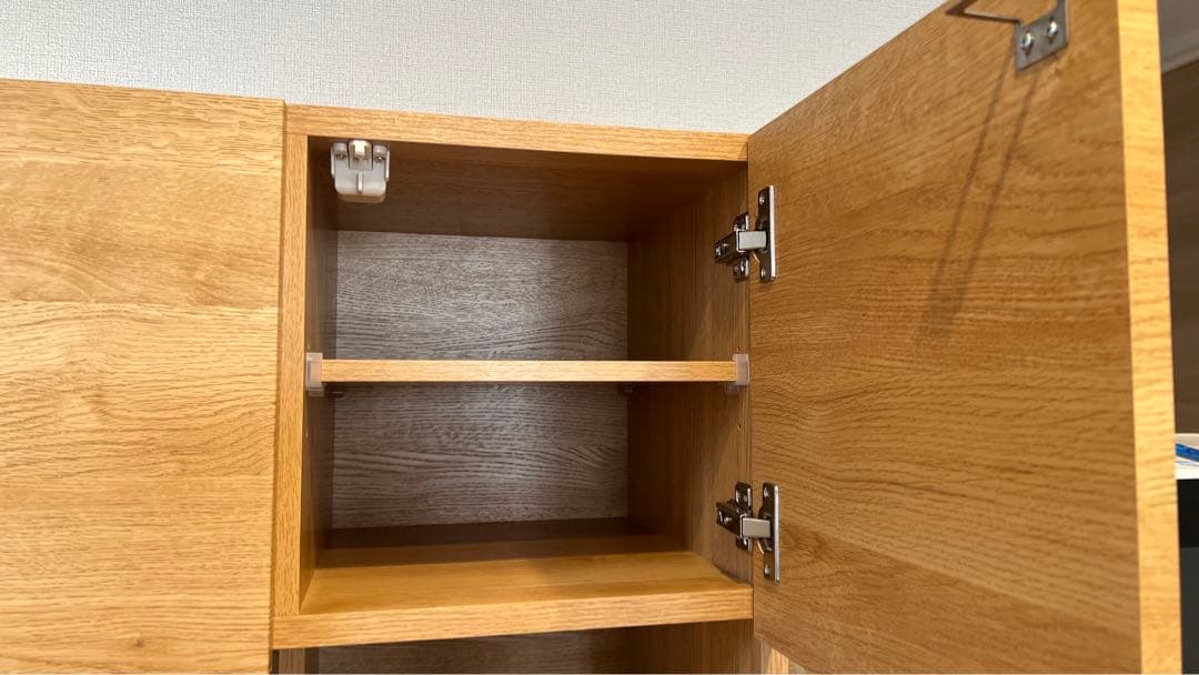 【美品】　キッチンボード エトナ105KB LBR ライトブラウン　食器棚