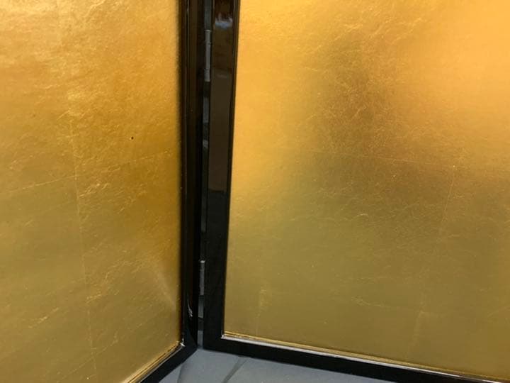 23号 金沢箔 小 3ケ口の2 屏風　金屏風　雛人形