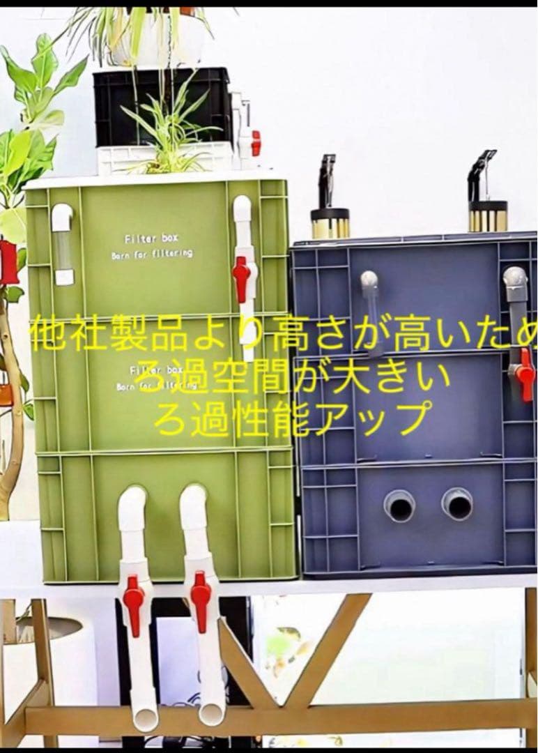 25W水中ポンプ濾過材2段付き　水槽池用フィルター外部式濾過器装置オーバーフロー