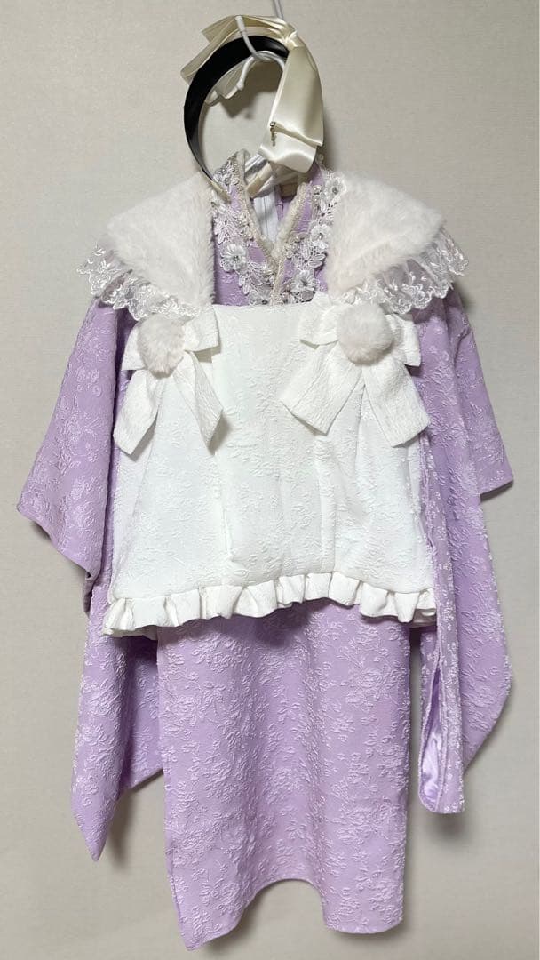 100cm 着物ワンピース＋被布セット プリンセス　　草履スリッポン　七五三