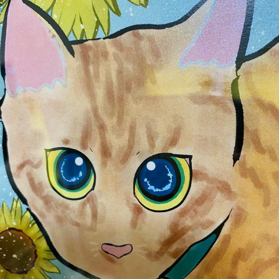 【絵画】『茶トラとひまわり』ねこイラストレーターあきみ