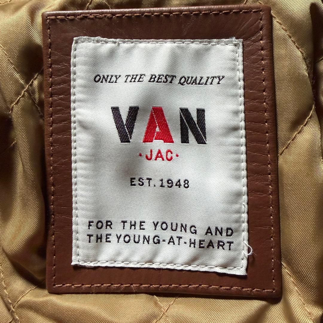 極美品✨VAN JACKET スタジャン　袖レザー　アーチロゴ　ワッペン　L