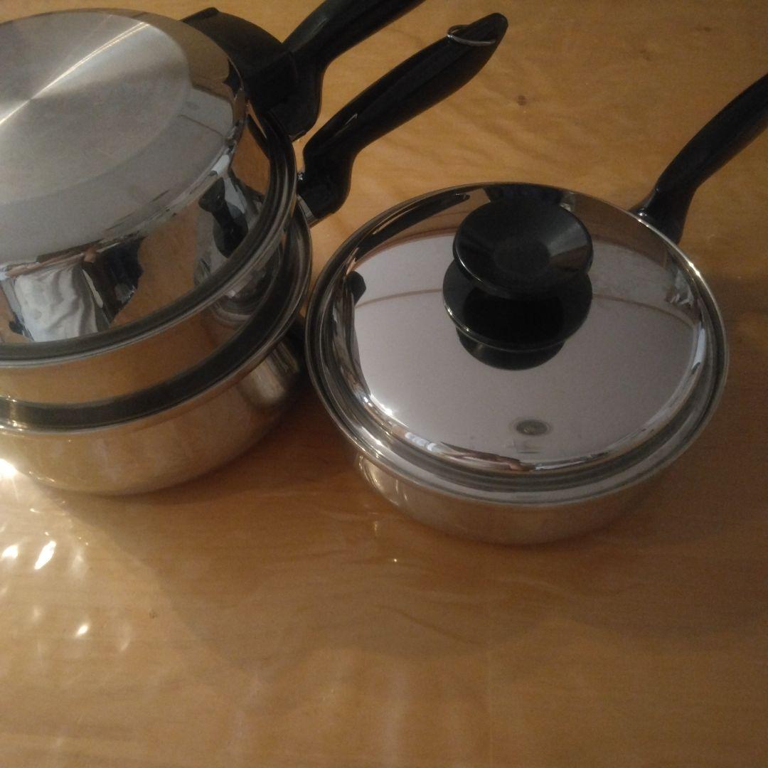 パーマネントpermanent2コート小フライパンIH対応ステンレス鍋　未使用