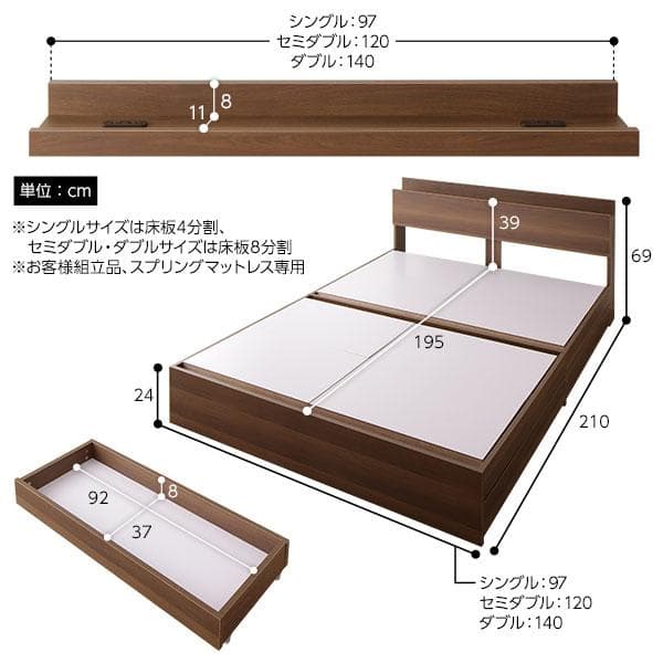 ベッド ダブル ボンネルコイルマットレス付きds-2333097