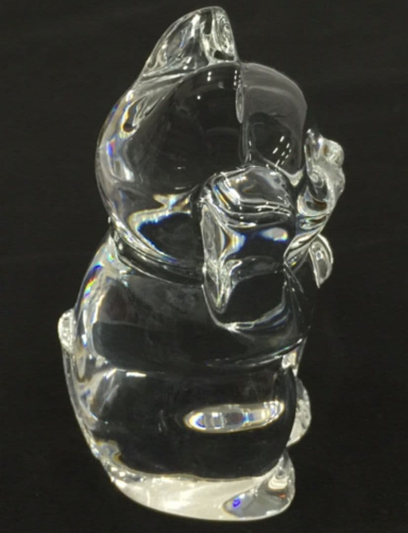 Baccarat バカラ 招き猫 ミッドナイト ゴールド 置物