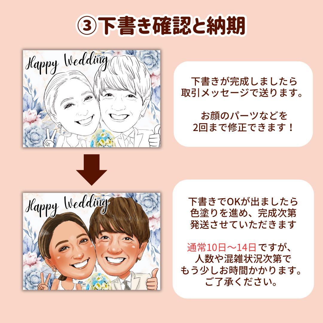 1名さま&2名さま　2Lサイズ【似顔絵オーダー】用紙のみ
