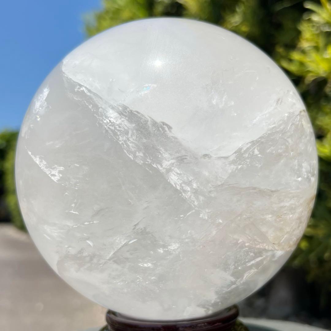 ✳️存在際立つ美麗超大玉‼️✨レインボー ヒマラヤ水晶 丸玉 天然石 原石 置物